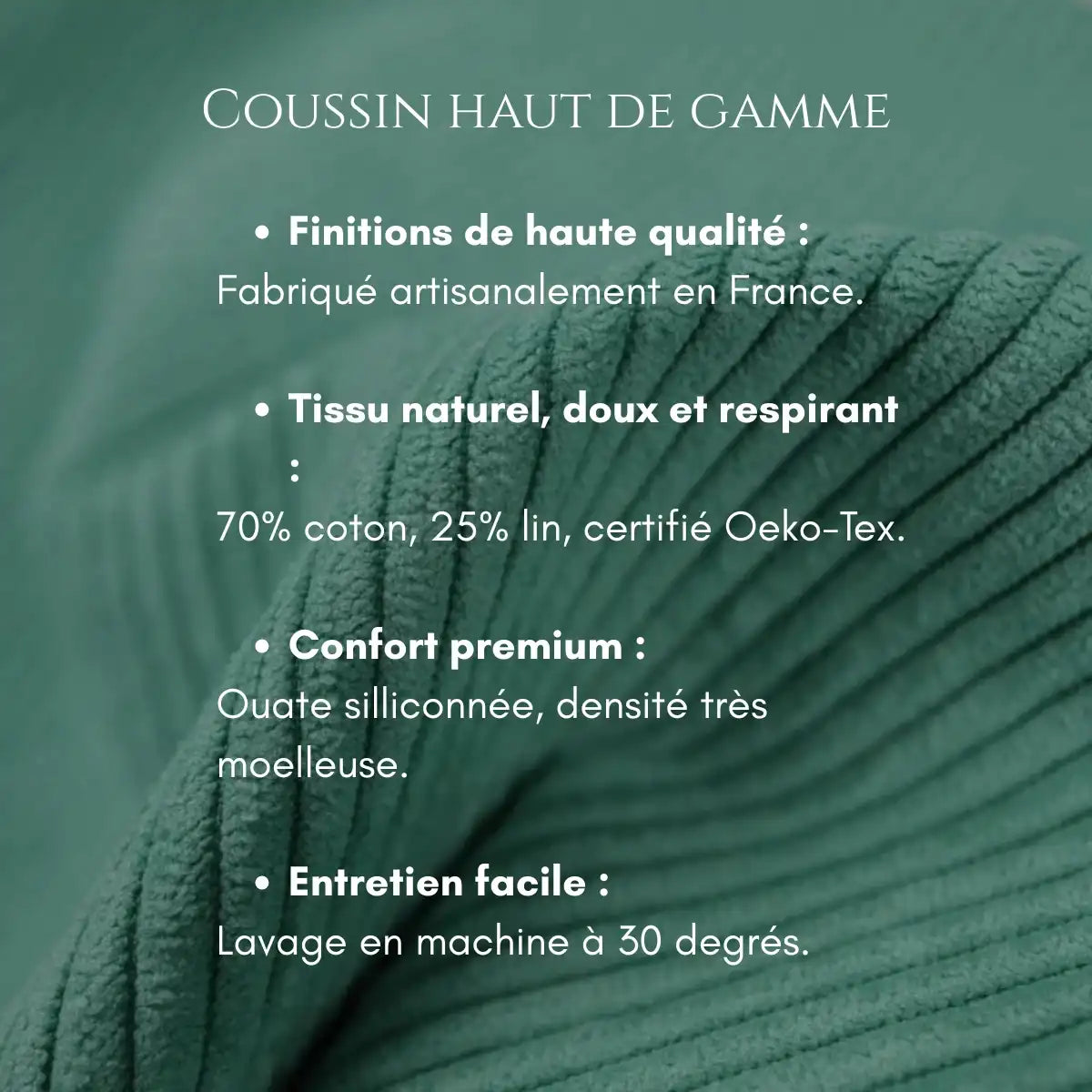 Oreillers de voyage Pilomano en velours vert. Confort pour voyager. Made in France.