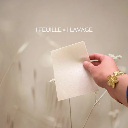 1 feuille de lessive pour un lavage