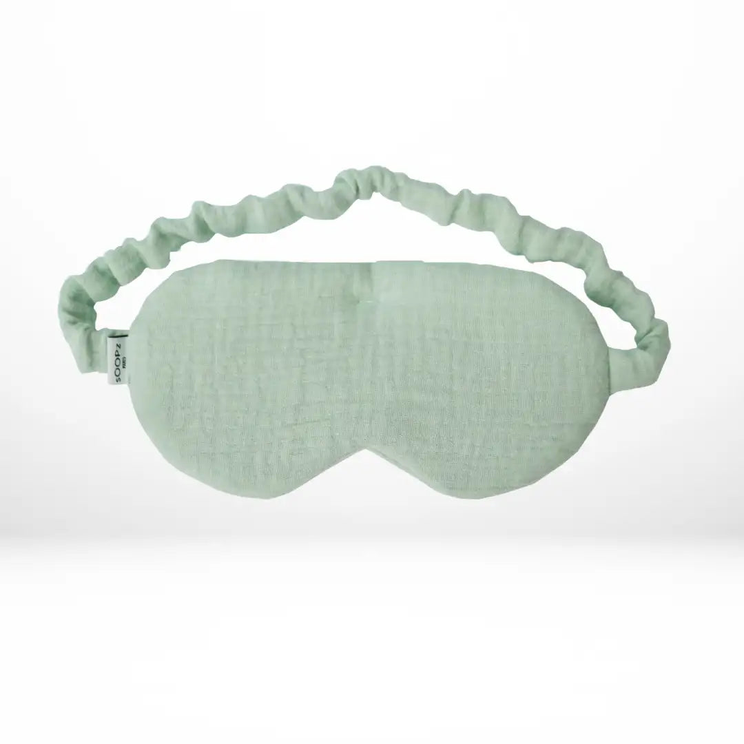 Masque chauffant et réfrigérant pour les yeux en gaz de coton vert