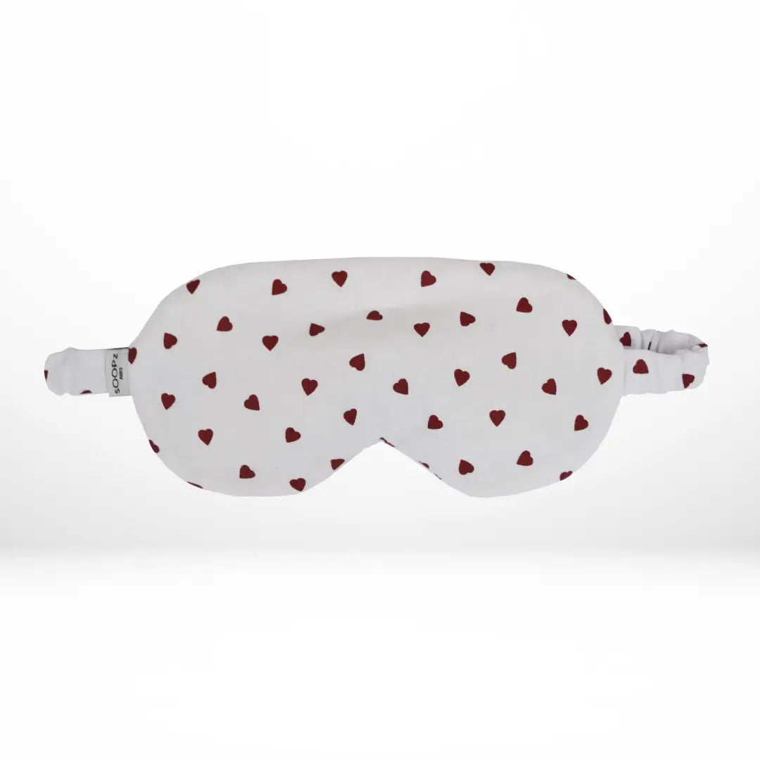 Masque chauffant réfrigérant pour les yeux - motifs coeurs rouges