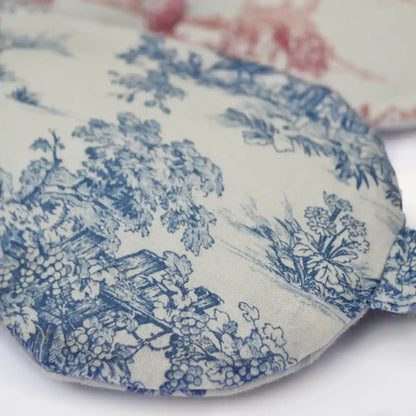 Masque chauffant et réfrigérant pour les yeux en toile de jouy bleu