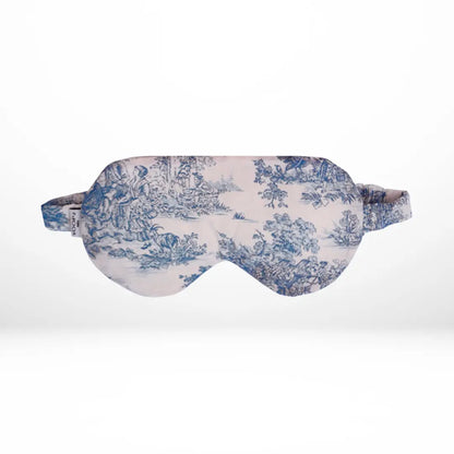 Masque de sommeil en toile de jouy bleu