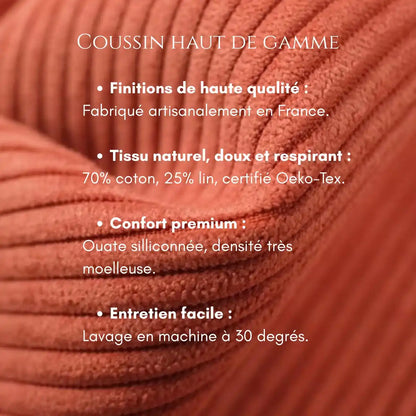 Petit oreiller de voyage Pilomano - Velours Pastèque